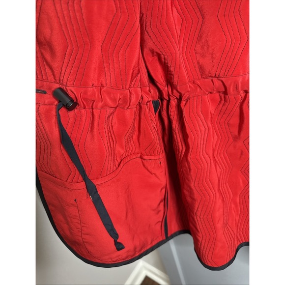 Vntg Womens Linda Allard For Ellen Tracy Petite Red/Black Silk Quilted Jacket - Picture 9 of 15
